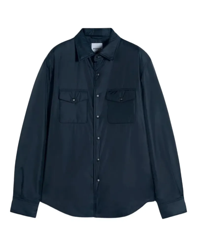 ASPESI 13 PIU Hemdjacke mit Taschendetail - Blau Blau