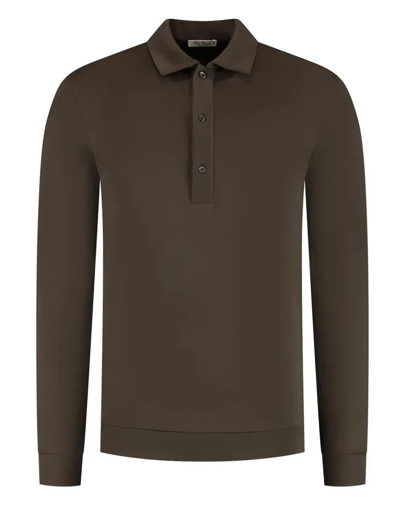 Stefan Brandt Geknöpftes Lim Poloshirt - Braun Braun