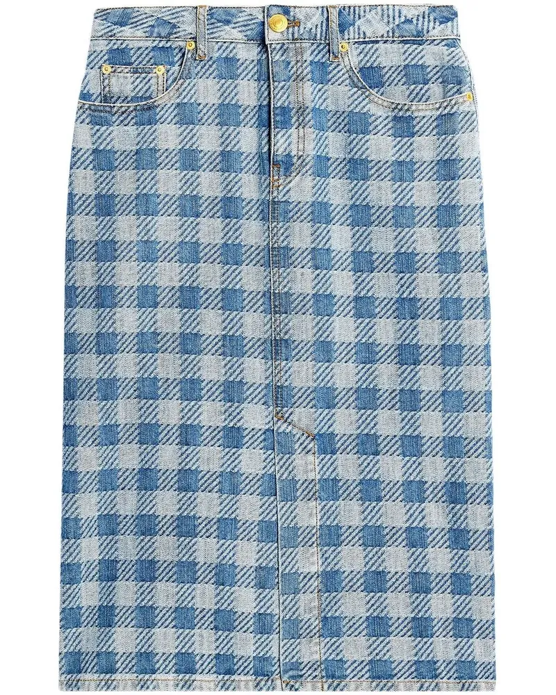 AMI Paris Asymmetrischer Bleistiftrock - Blau Blau
