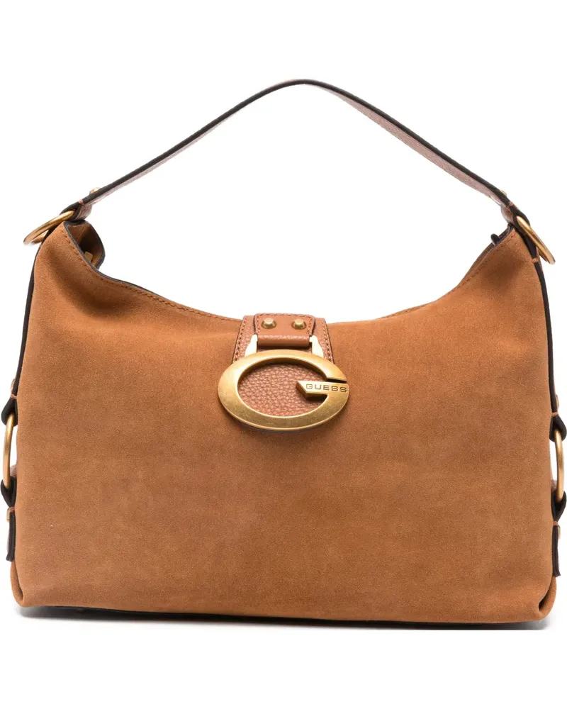 Guess Camden Schultertasche aus Wildleder - Braun Braun