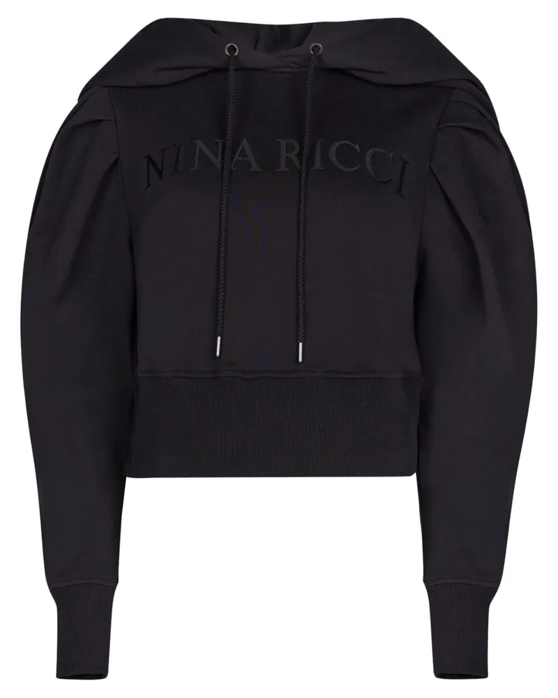 Nina Ricci Hoodie mit Logo-Stickerei - Schwarz Schwarz