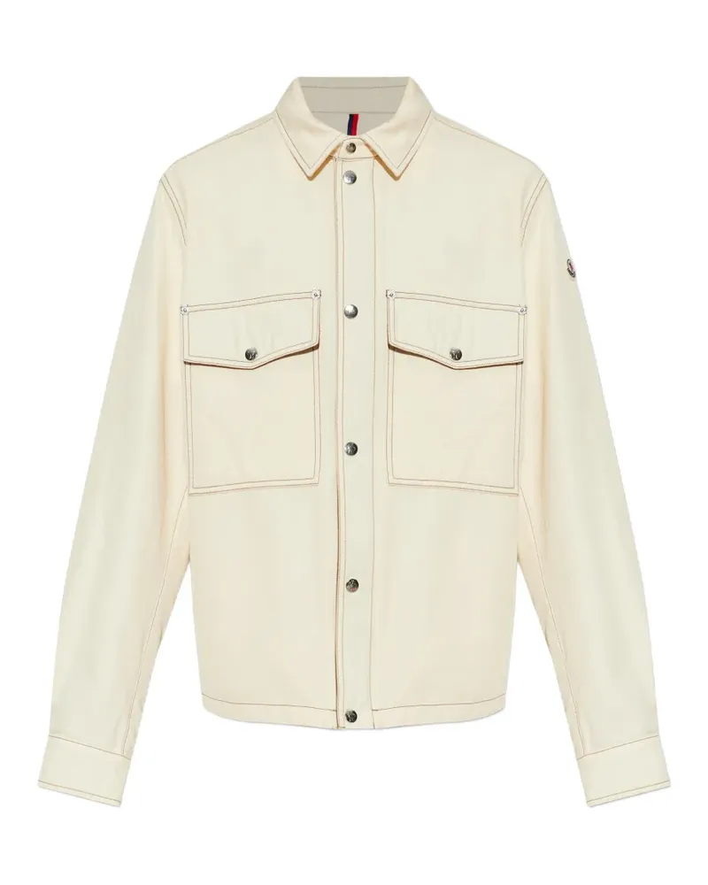 Moncler patch-pocket buttoned jacket - Nude Nude