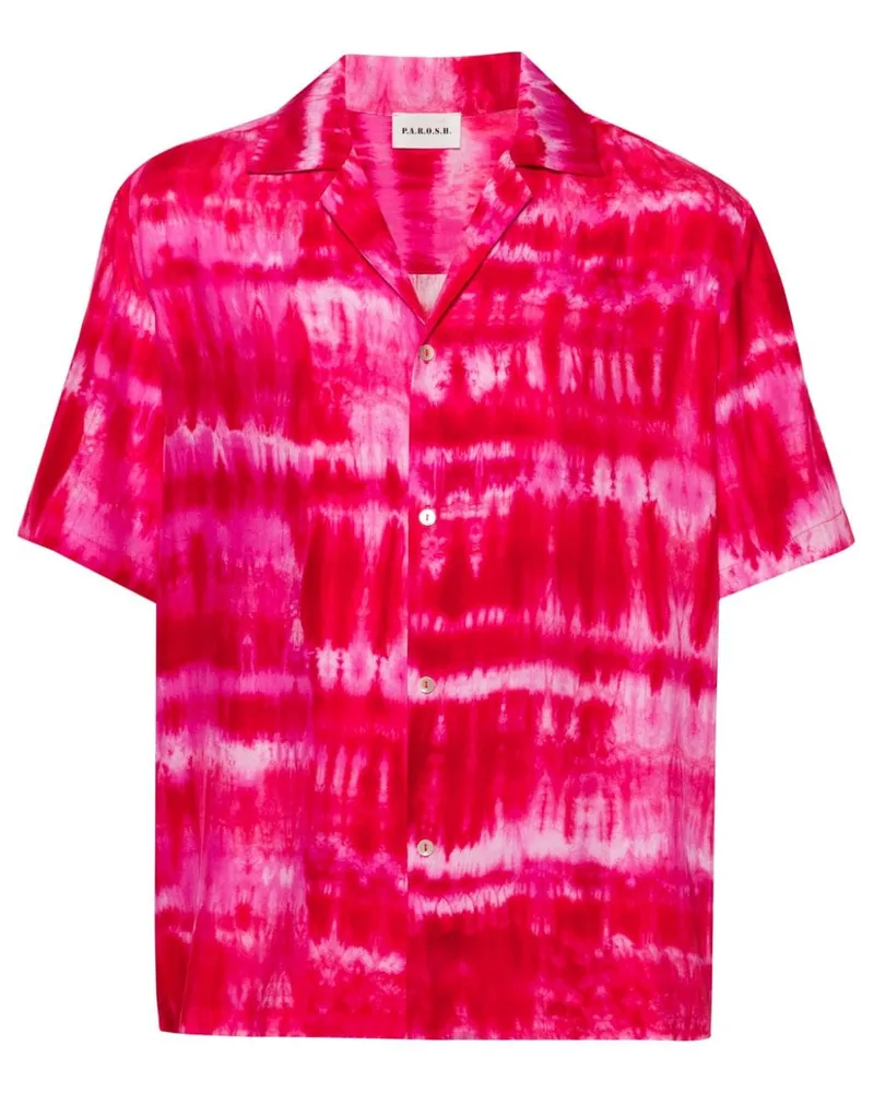 P.A.R.O.S.H. P.A.R.O H. Seidenhemd mit Batikmuster - Rosa Rosa