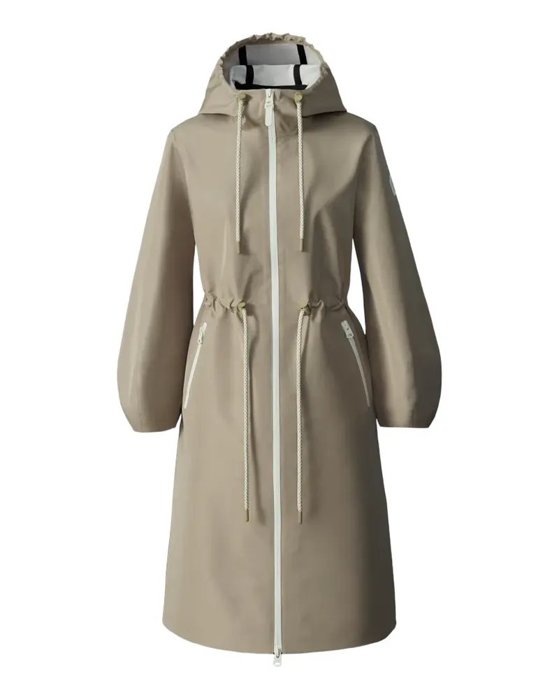 Mackage Mekelle-Z drawstring hooded raincoat - Nude Nude