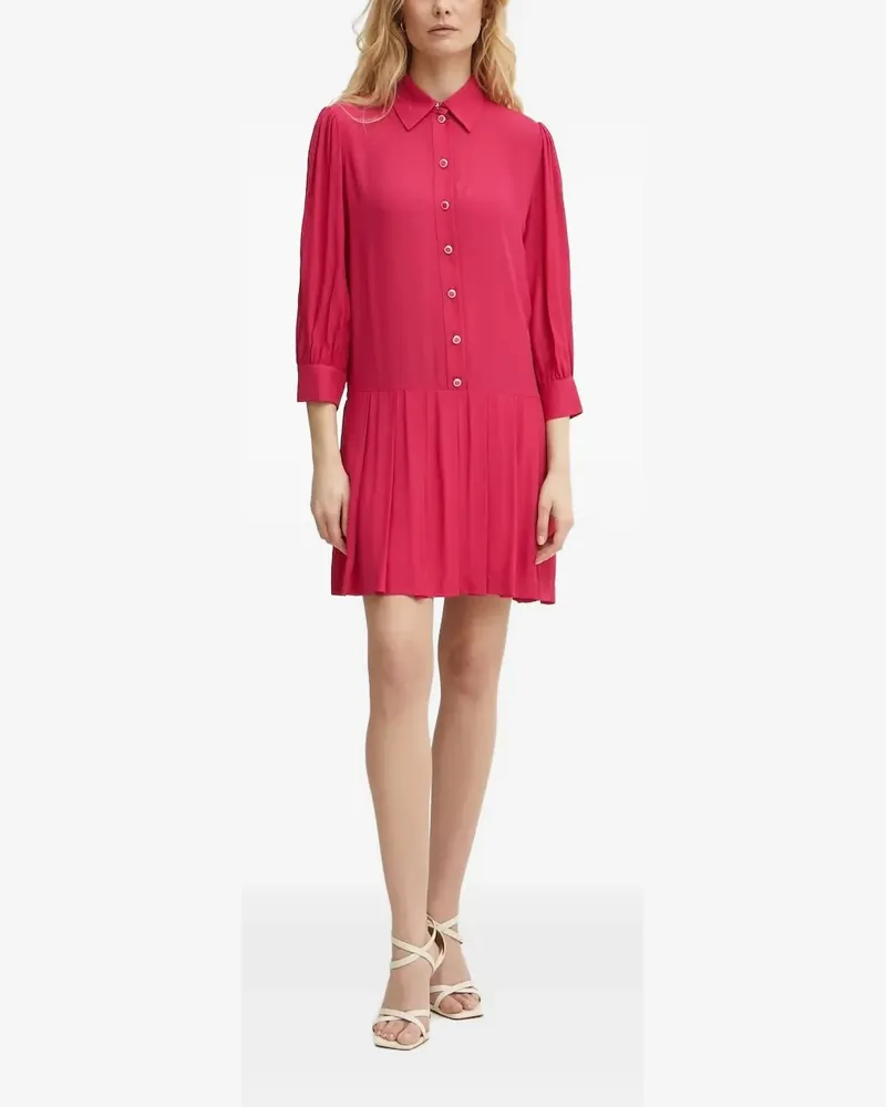 Liu Jo Geknöpftes Hemd-Minikleid mit Falten - Rosa Rosa