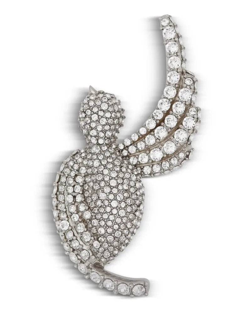 Balmain Swallow Brosche mit Strass Silber