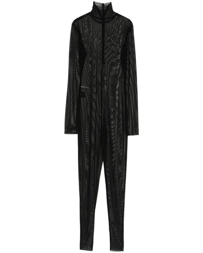 Norma Kamali Schmaler Catsuit mit Rollkragen - Schwarz Schwarz