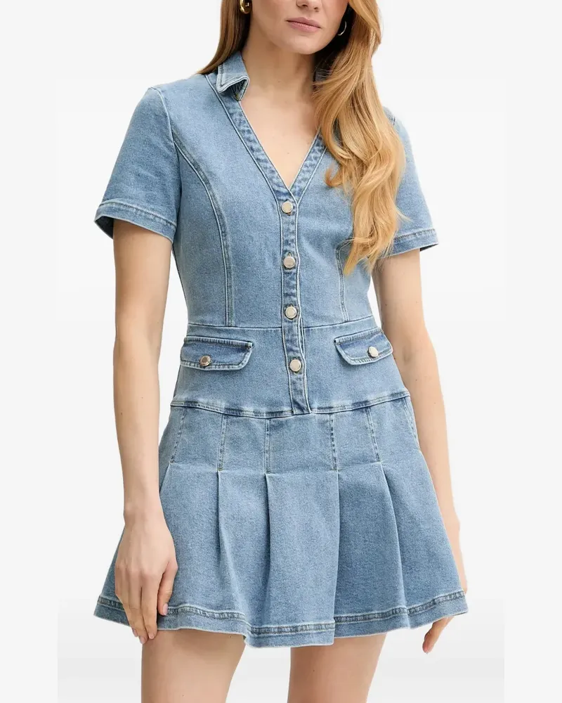 Morgan Minikleid mit Falten - Blau Blau