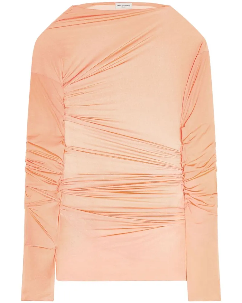 Dries van Noten Drapiertes T-Shirt Orange