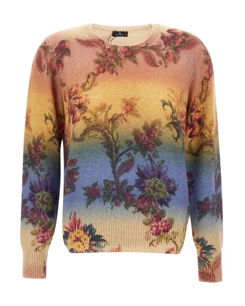 Etro floral-pattern wool sweater - Nude Nude