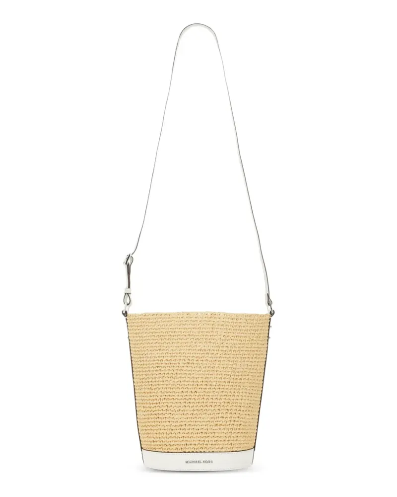 Michael Kors medium Townsend straw bucket bag - Nude Nude