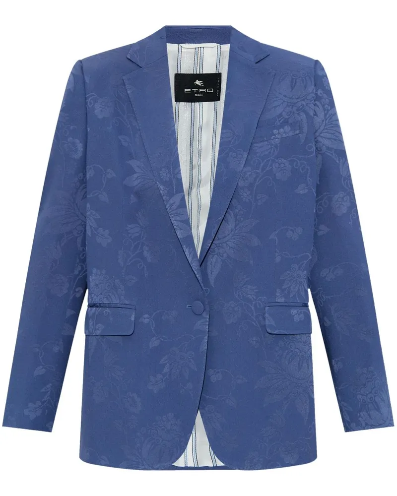 Etro Jacquard-Blazer mit Blumenmuster - Blau Blau