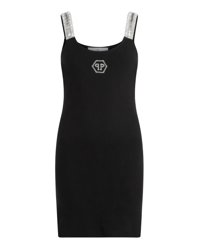 Philipp Plein Trägerkleid mit Strass - Schwarz Schwarz