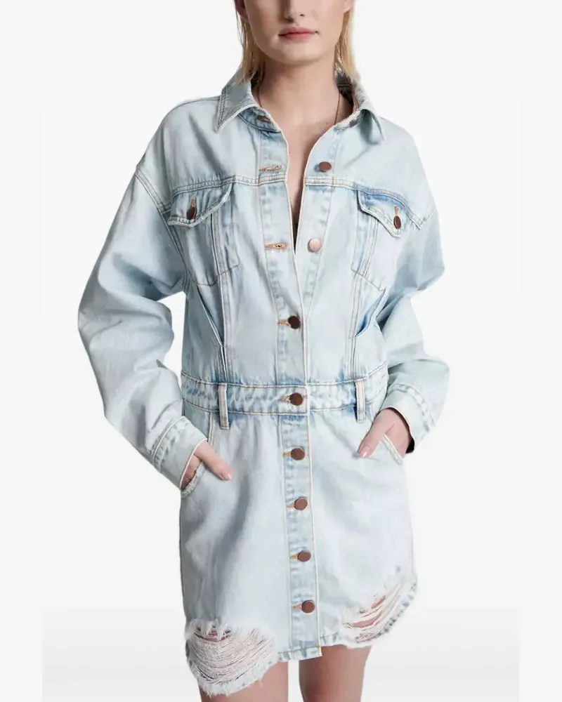 One Teaspoon Malibu Florence distressed mini dress - Blau Blau
