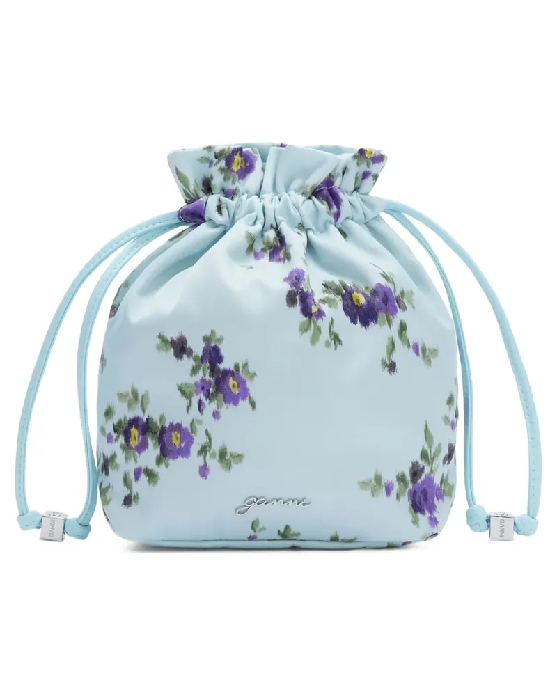 Ganni Tasche mit Kordelzug - Blau Blau