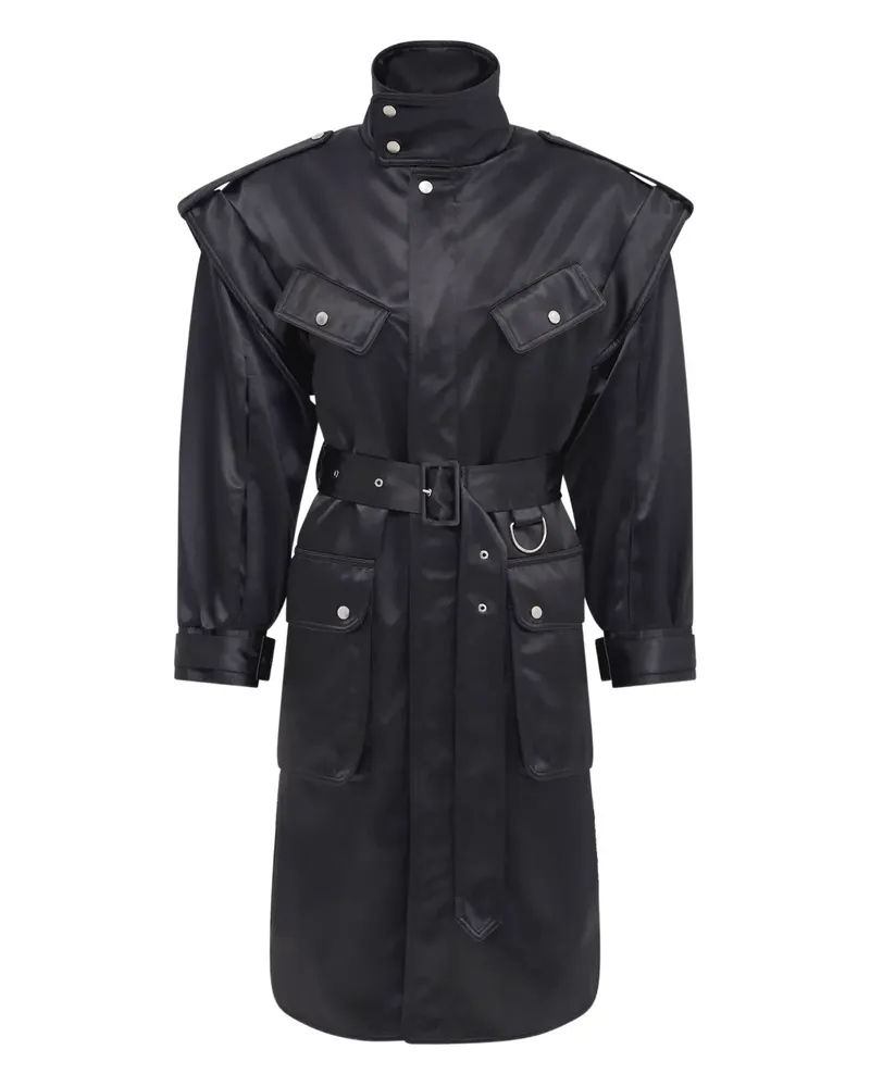 Marine Serre Trenchcoat mit Gürtel - Schwarz Schwarz
