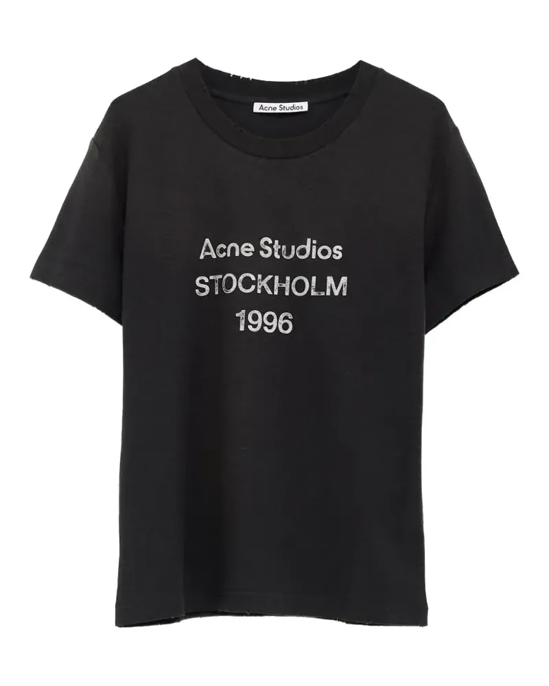 Acne Studios T-Shirt mit Logo-Print - Schwarz Schwarz