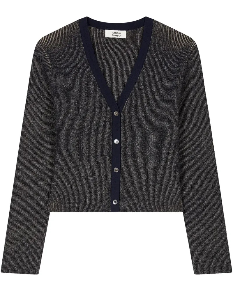 STUDIO TOMBOY Cardigan mit V-Ausschnitt - Blau Blau