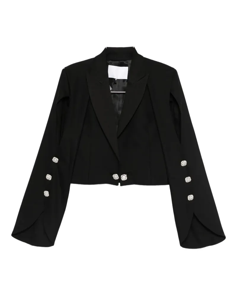 COSTARELLOS peak-lapel cropped blazer - Schwarz Schwarz