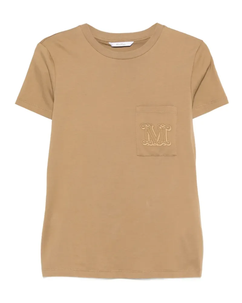 Max Mara T-Shirt mit Logo-Detail - Braun Braun