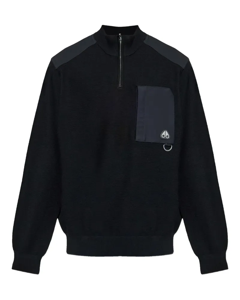 Moose Knuckles Pullover mit kurzem Reißverschluss - Schwarz Schwarz