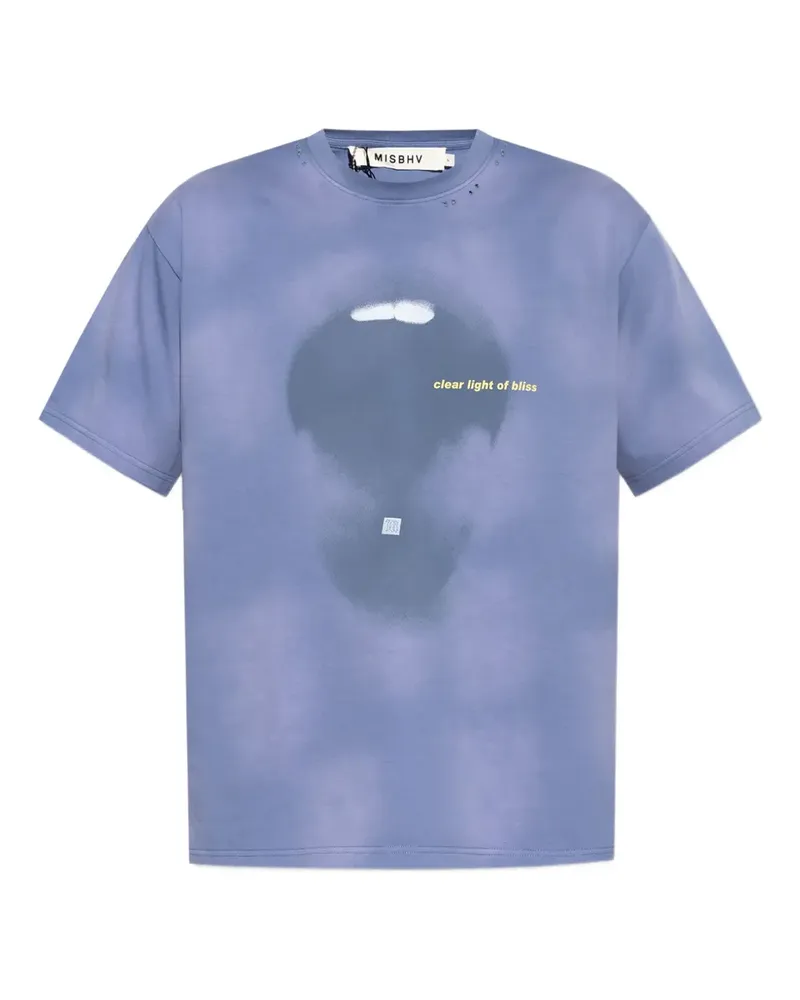 MISBHV T-Shirt im Distressed-Look - Blau Blau