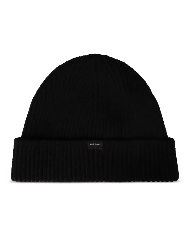 Paul Smith Gerippte Strickmütze - Schwarz Schwarz
