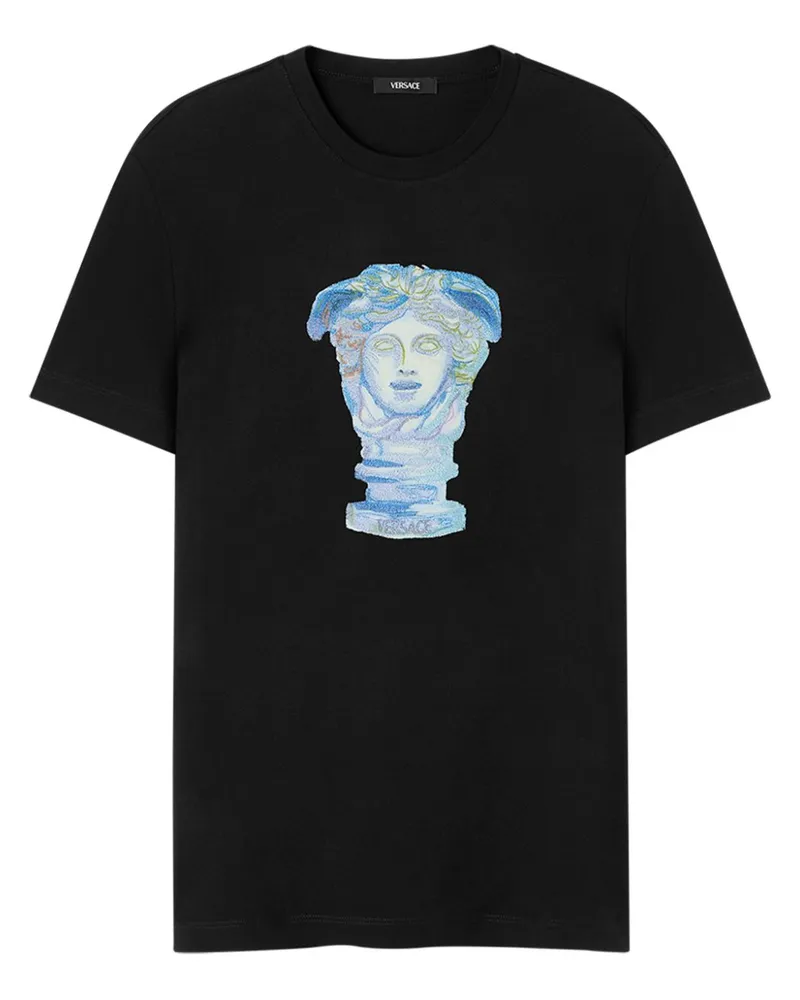 Versace Medusa Gallery T-Shirt mit Stickerei - Schwarz Schwarz