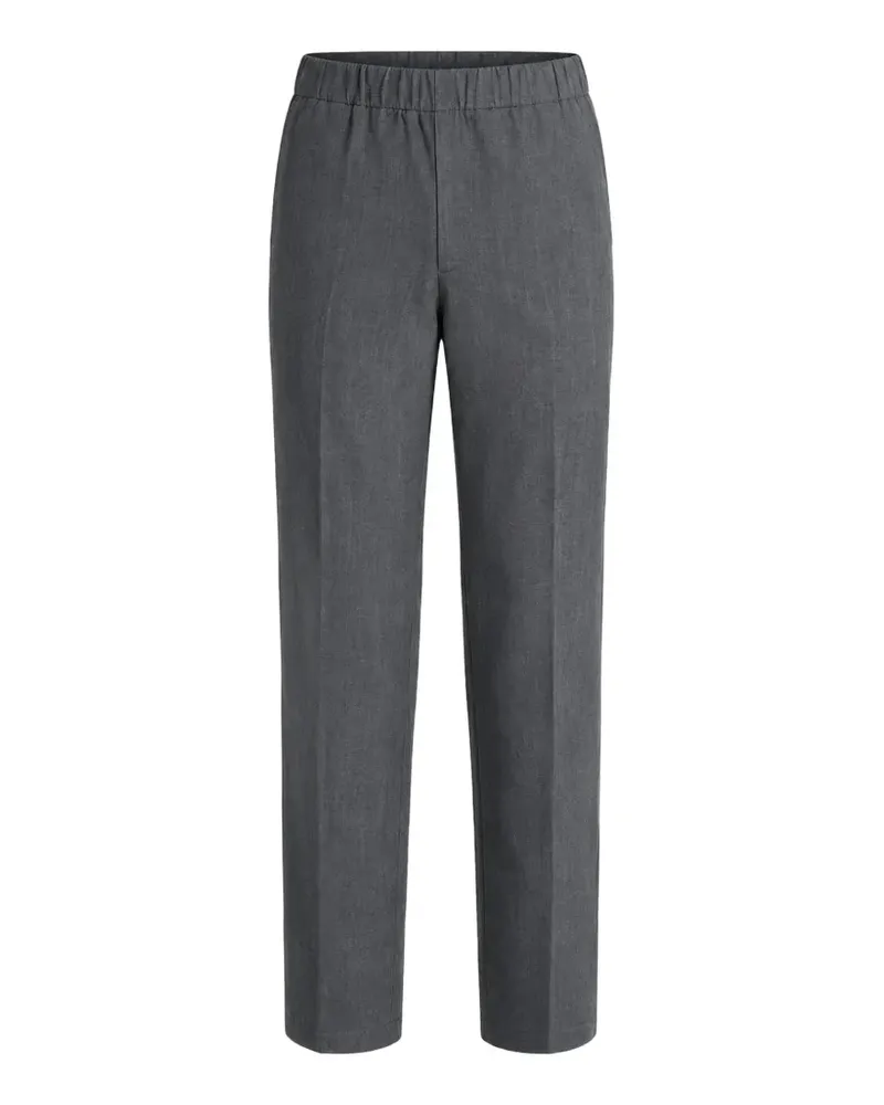 LARDINI elasticated-waistband pressed-crease trousers - Grau Grau