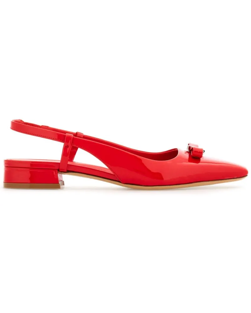 Ferragamo Ballerinas aus Lackleder mit Vara-Schleife Rot