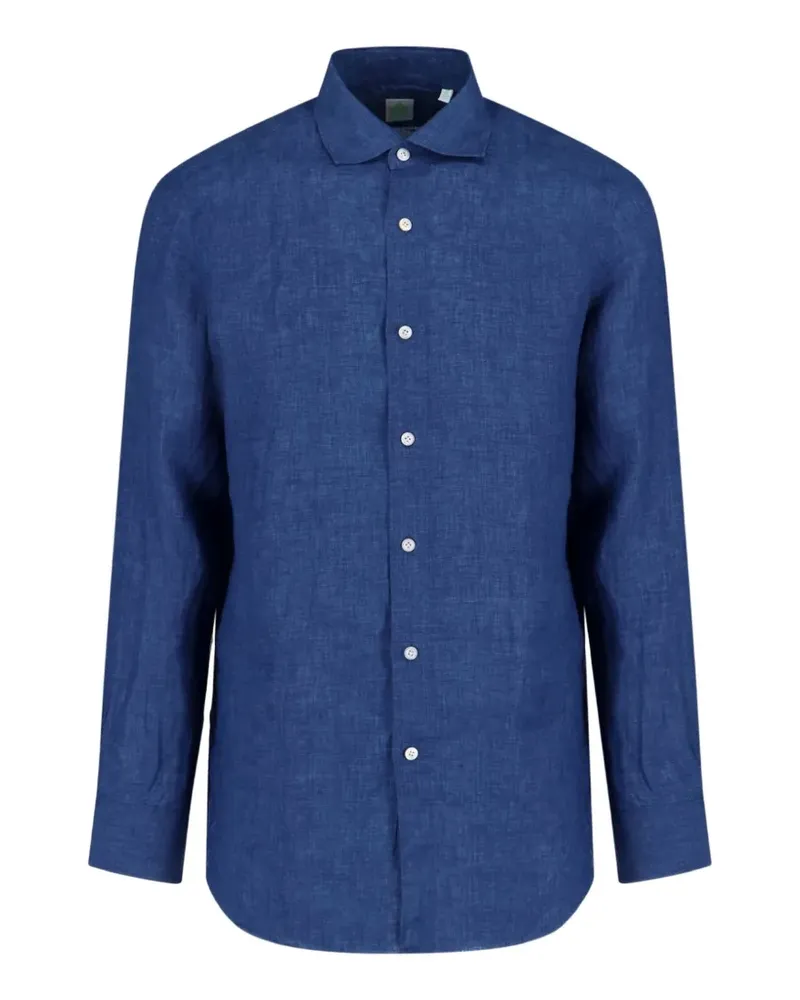Finamore 1925 Geknöpftes Gaeta Hemd - Blau Blau
