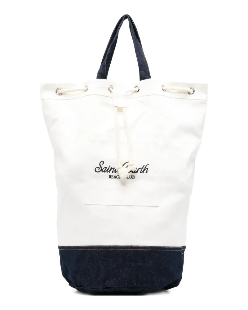 MC2 Saint Barth logo-embroidered backpack - Weiß Weiß