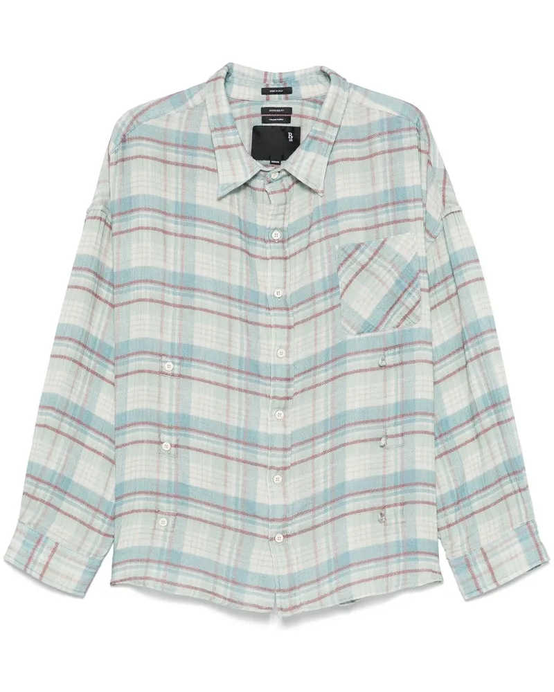 R13 Hemd im Layering-Look - Blau Blau