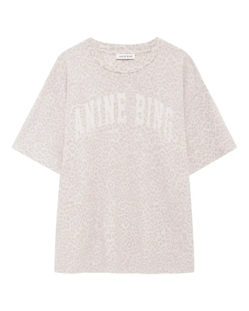 Anine Bing Cade leopard-print T-shirt - Nude Nude