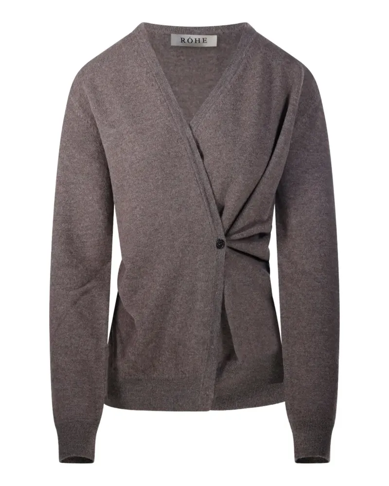 Róhe twist-detail V-neck cardigan - Braun Braun