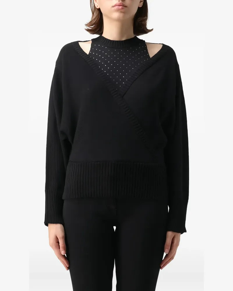Simona Corsellini Verzierter Pullover mit Cut-Out - Schwarz Schwarz