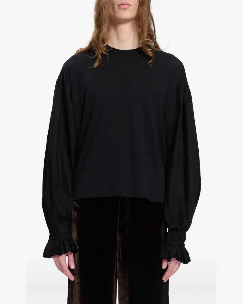 Ann Demeulemeester T-Shirt mit rundem Ausschnitt - Schwarz Schwarz