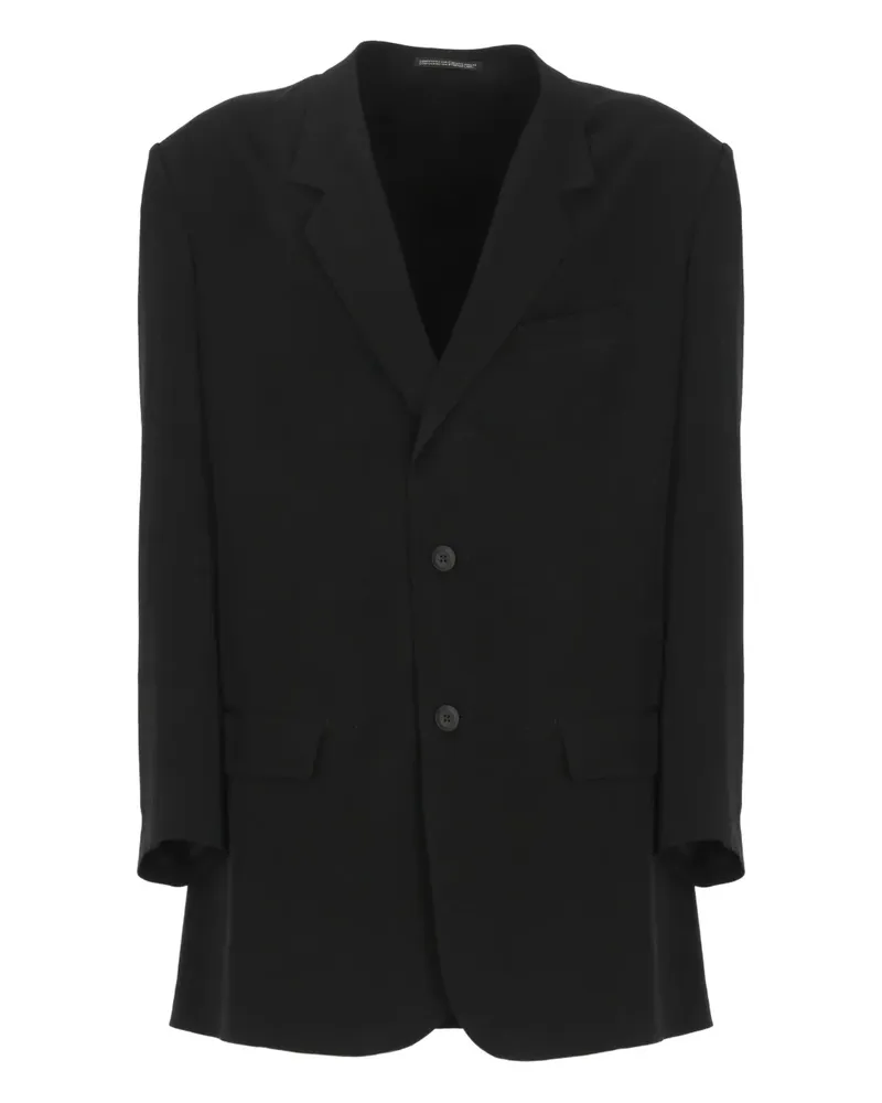Yohji Yamamoto Einreihiger Mantel - Schwarz Schwarz