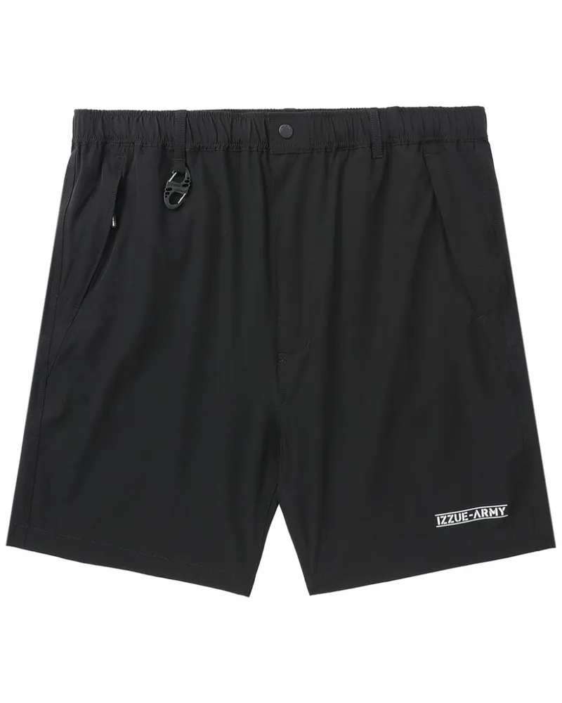 Izzue Halbhohe Straight-Leg-Shorts Schwarz