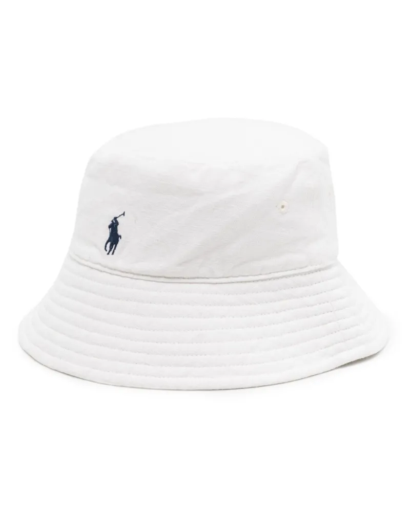 Ralph Lauren Leinen-Fischerhut mit Logo-Stickerei - Weiß Weiß