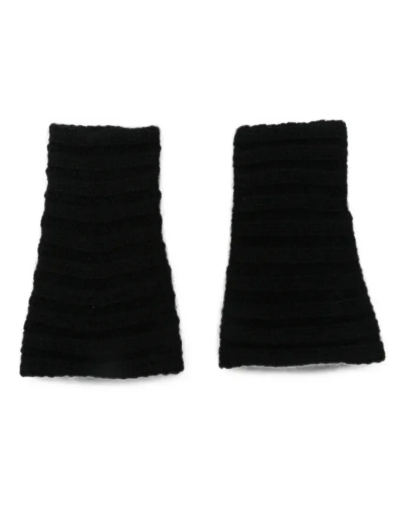 Lisa Yang Zarie ribbed-knit fingerless gloves - Schwarz Schwarz