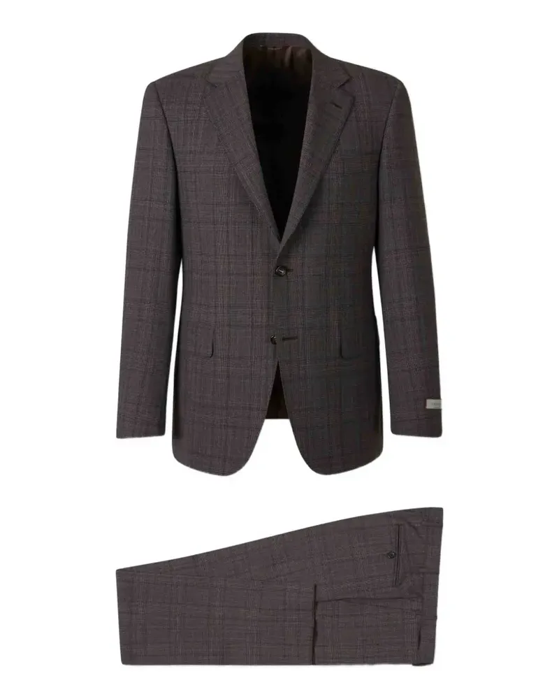 Canali Anzug mit Karomuster - Braun Braun