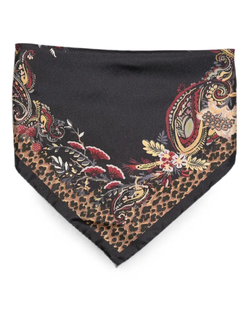 Etro Schal mit Leopardenprint - Schwarz Schwarz