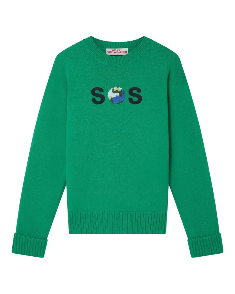 Stella McCartney SOS-embroidered wool sweater - Grün Grün