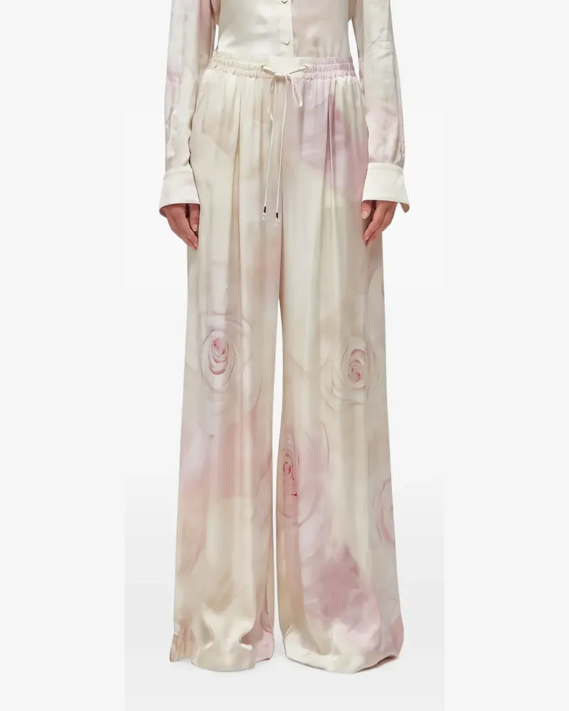 Blumarine floral-print palazzo pants - Nude Nude