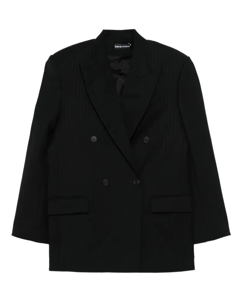 David Koma pinstriped double-breasted blazer - Schwarz Schwarz