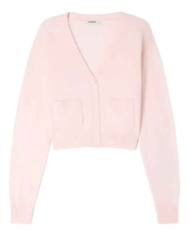 Sandro Cropped-Cardigan mit V-Ausschnitt - Rosa Rosa