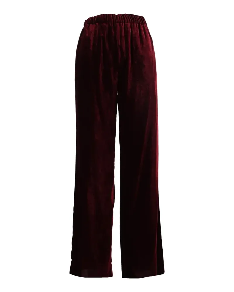 Max Mara Palazzohose aus Samt - Rot Rot