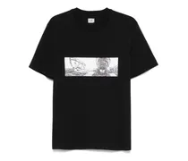 T-Shirt mit Illustrations-Print - Schwarz