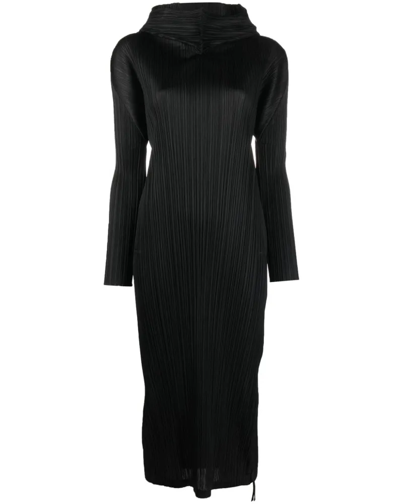 Issey Miyake Kleid mit Stehkragen - Schwarz Schwarz